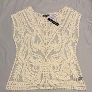 Elegant Cream Lace Blouse by Simply Styled
